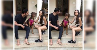 John Abraham with Priya's wife & pet dog