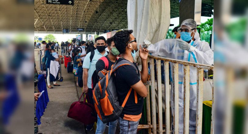 RT-PCR test report before boarding places leaflets in place