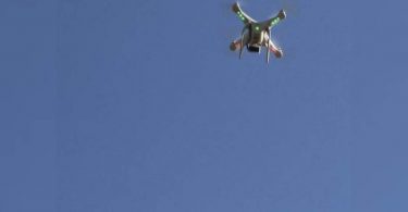 Drone again looks floating above the military & air force company in Jammu