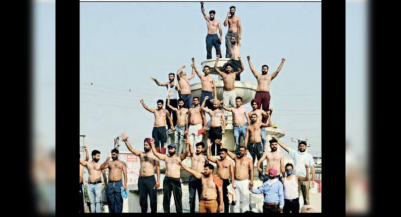 Punjab: Youth Removing Shirts on Protests for Teacher's Work