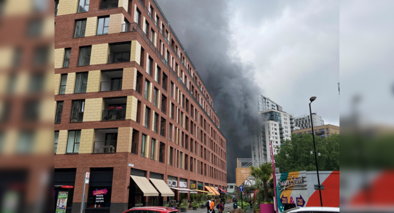 Big Fire broke near the London Gajah & Castle Station