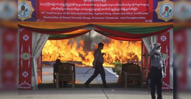 Myanmar torches over half-billion dollar drugs stash