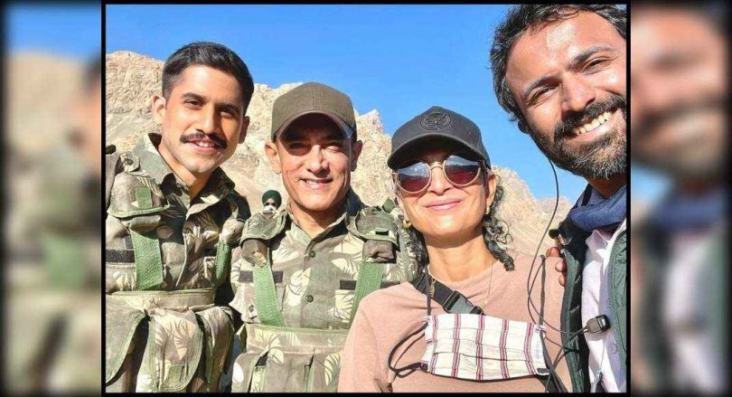 Aamir-kiran pose happily with the chait dragon