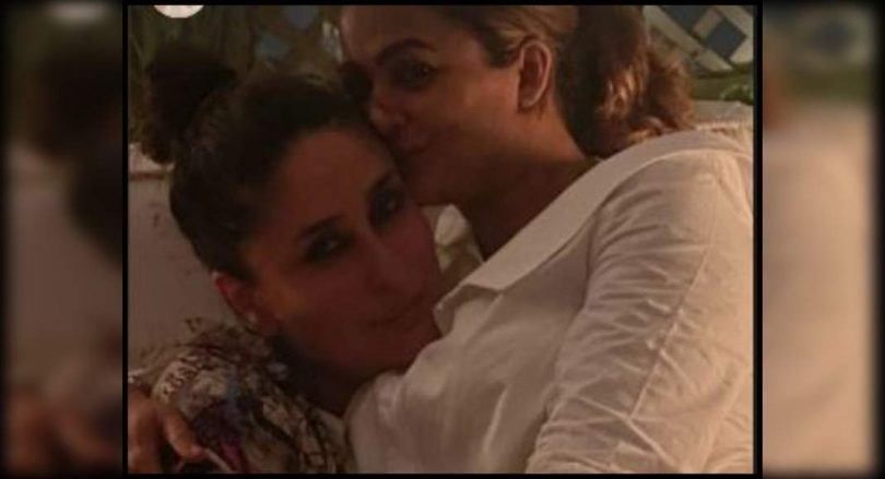 Kareena Kapoor gets a kiss from BFF Amrita