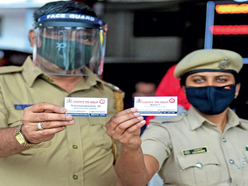 Train police get a visit card