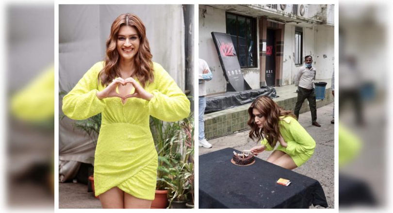 Sanon Kriti Cut Cake with Media