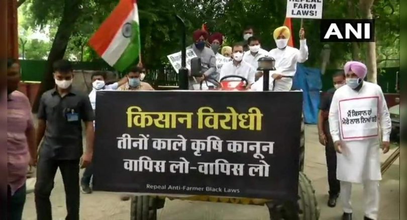 Rahul Gandhi pushed the tractor to parliament to protest the 'Black' agricultural law