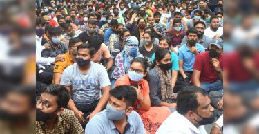 Students agit against the results of WB HS, taken to the streets