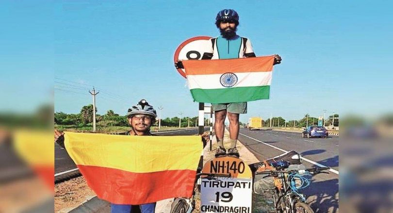 Duo from mysuru cycle 1,000 kilometers to spread Covid-19 consciousness