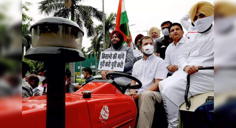 Rahul Gandhi drove a tractor to Parliament, looking for scrapping from agricultural law