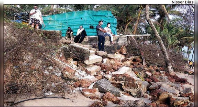 Goa: Steps of the Sernabatim Beach are reduced to debris