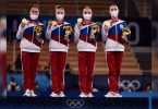 Russian woman wins the Final Team Gammnastics Olympics after leaving Biles