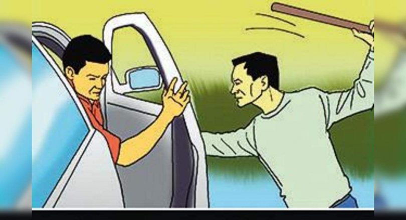 Bizman struggled, thrown from the car; DIES.