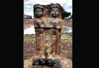 Twin statues found in the tank, maybe from Marudhu brothers
