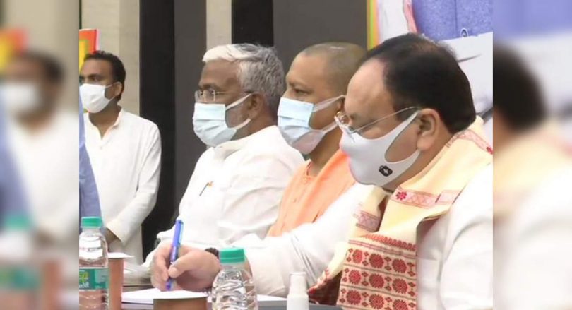 J P Nadda discussed the BJP MPS meeting from above