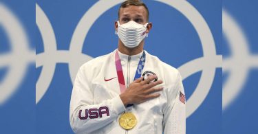 Caeleb Dressel won gold in a 100m men's free style