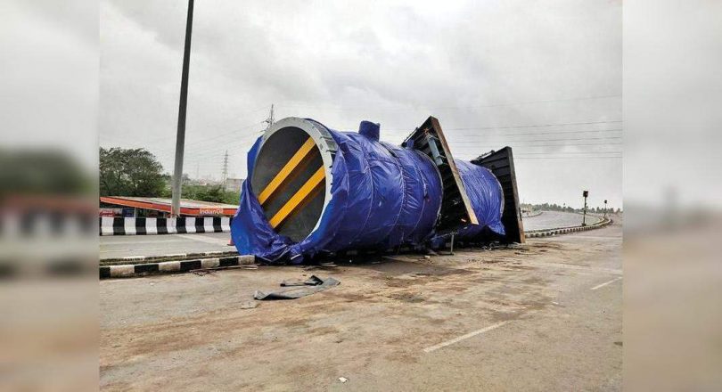 NHAI files complaint after the truck flips, bridge damage