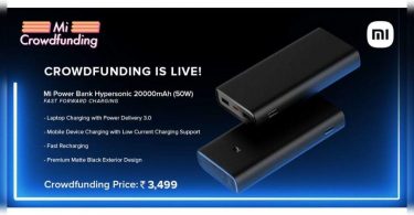 Xiaomi launched MI Hypersonic Power Bank with a 20,000 mAh battery capacity and 50 watt fast charging