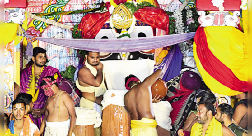 Adhara Pana Ritual was held at Chariots in Puri
