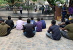 Students performed Dharna in Delhi over work