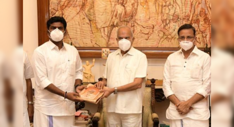 VCK, Cug Flay TN GUV to take photos with BJP leaders