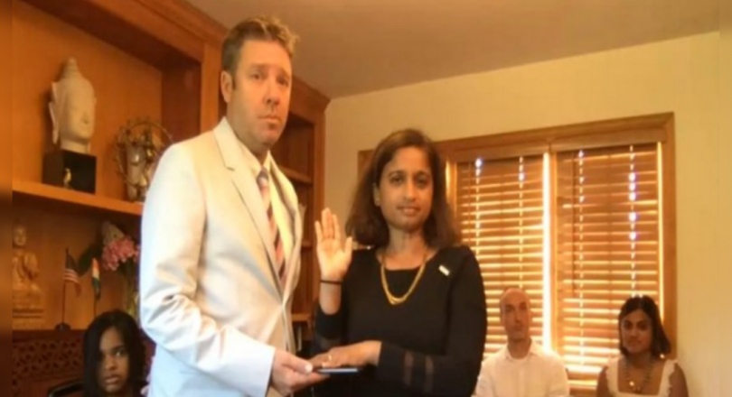 Veena Reddy vowed the first Indian-American mission director