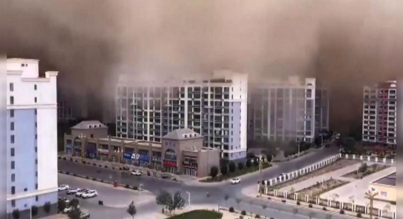 More than 100 meters Sandstorm High Engulfs China Dunhuang