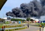 Explosion in the Chemical Complex in the City of Leverkusen Germany