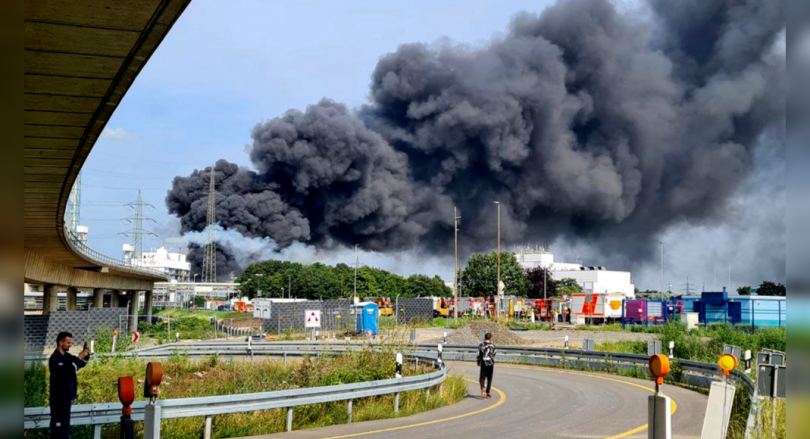 Explosion in the Chemical Complex in the City of Leverkusen Germany