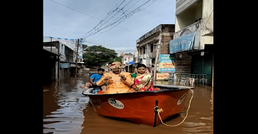 The bride soothes the frayed nerves in the flood