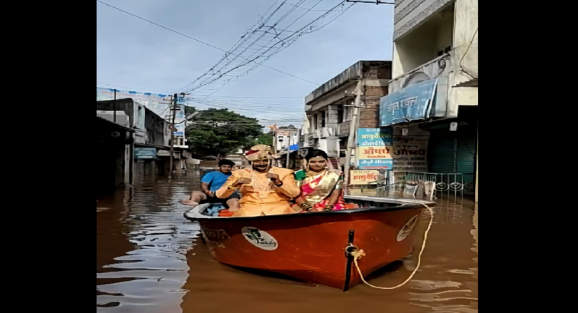 The bride soothes the frayed nerves in the flood