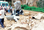 More landslides block roads in Lahaul, Rockfall destroys the car