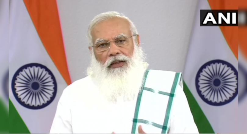 PM Modi interacts with the recipient of the Indian Digital Program