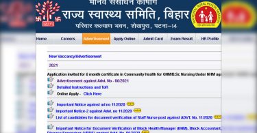 Country Health Society Bihar Recruitment 2021: Valid online for posting 2100 cho