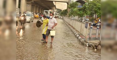 The bottom of the heavy rain of the Hyderabad