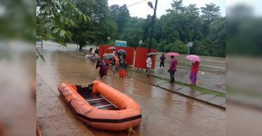 Karnataka: The water level in the large river rises on the beach after continuous rain