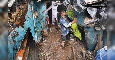 Mumbai: Torrent of mud & debris with a house on the hill
