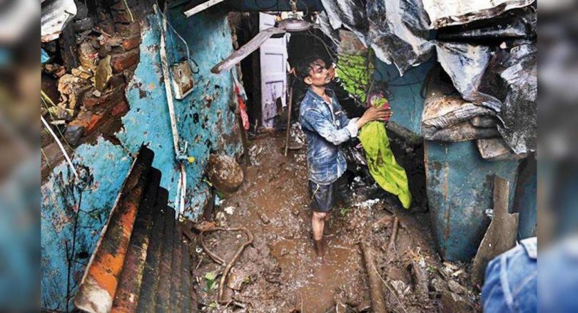 Mumbai: Torrent of mud & debris with a house on the hill