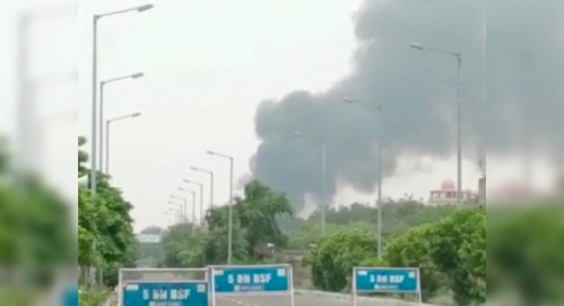 Smoke billowed from across the border sending 'warning' here