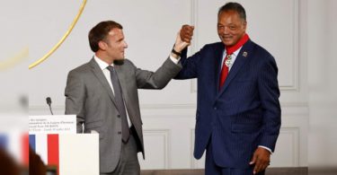 French President Respects US Civil Rights Leaders Jesse Jackson