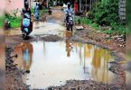 Rain appeared on a sad road in Chennai
