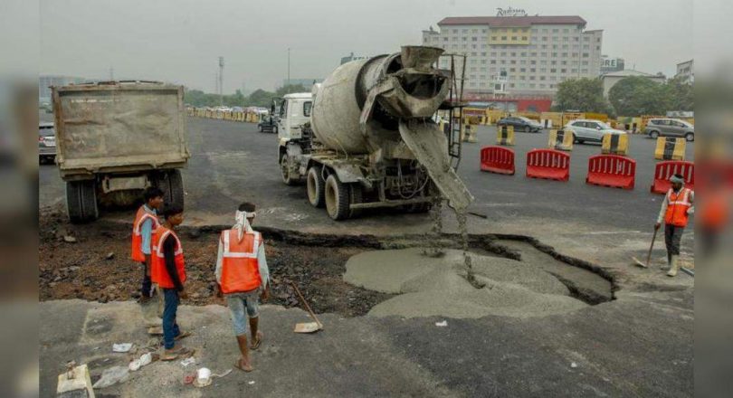 Part of the toll road cave in near ambience mall