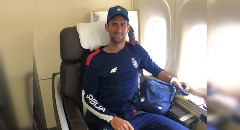Novak Djokovic arrived in Tokyo for the Olympics