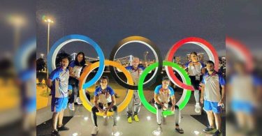 Indian boxer training at the Village Games as a far boxing place