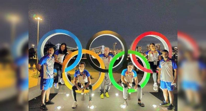 Indian boxer training at the Village Games as a far boxing place