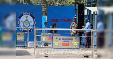 Drones are seen near the Jammu Air Force Station