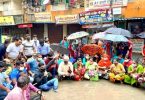 Thane: Protests Residents Sit in Rainwater