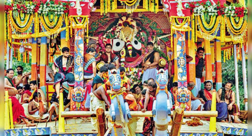 The god of Puri waits into the residence after the trips back calm down