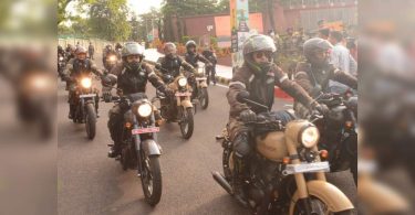 Riding a bicycle commemorating 22nd cargil vijay diwas