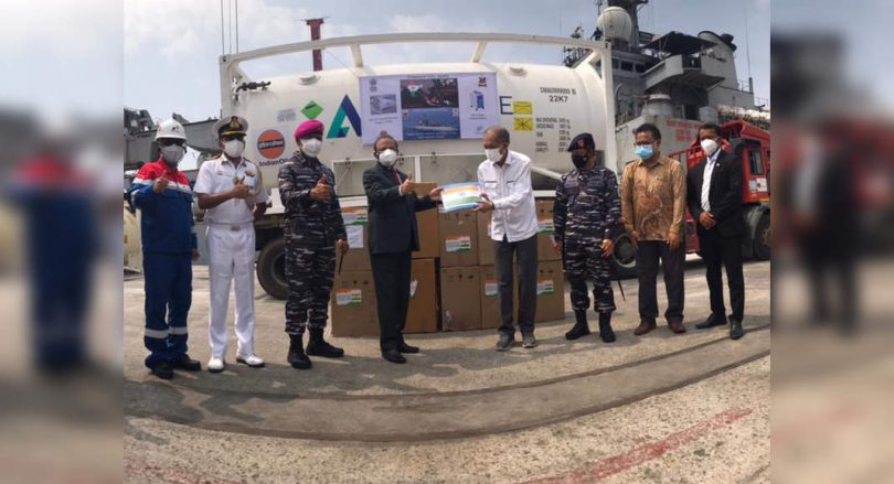 INS Sucaavat reaches Jakarta with Covid assistance supplies